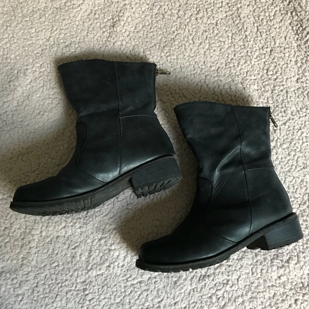 Grey Moto Boots